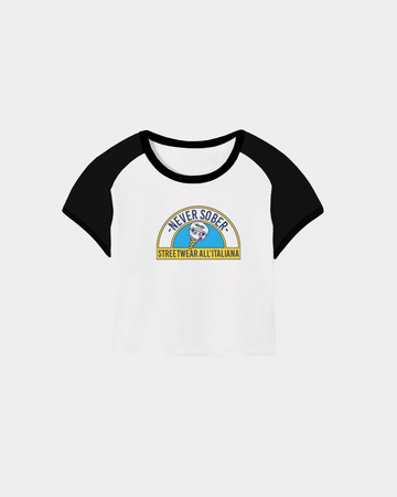 BLACK CROP TOP ALL'ITALIANA