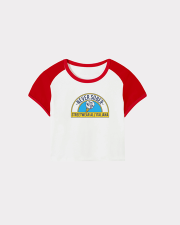 RED CROP TOP ALL'ITALIANA
