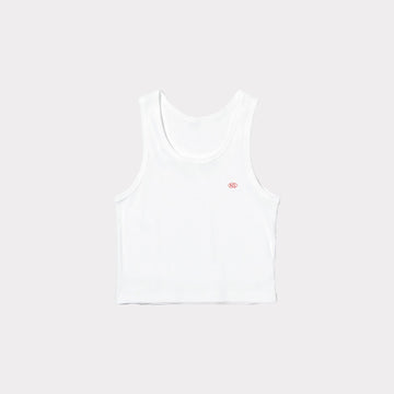 WHITE RIB TANK TOP