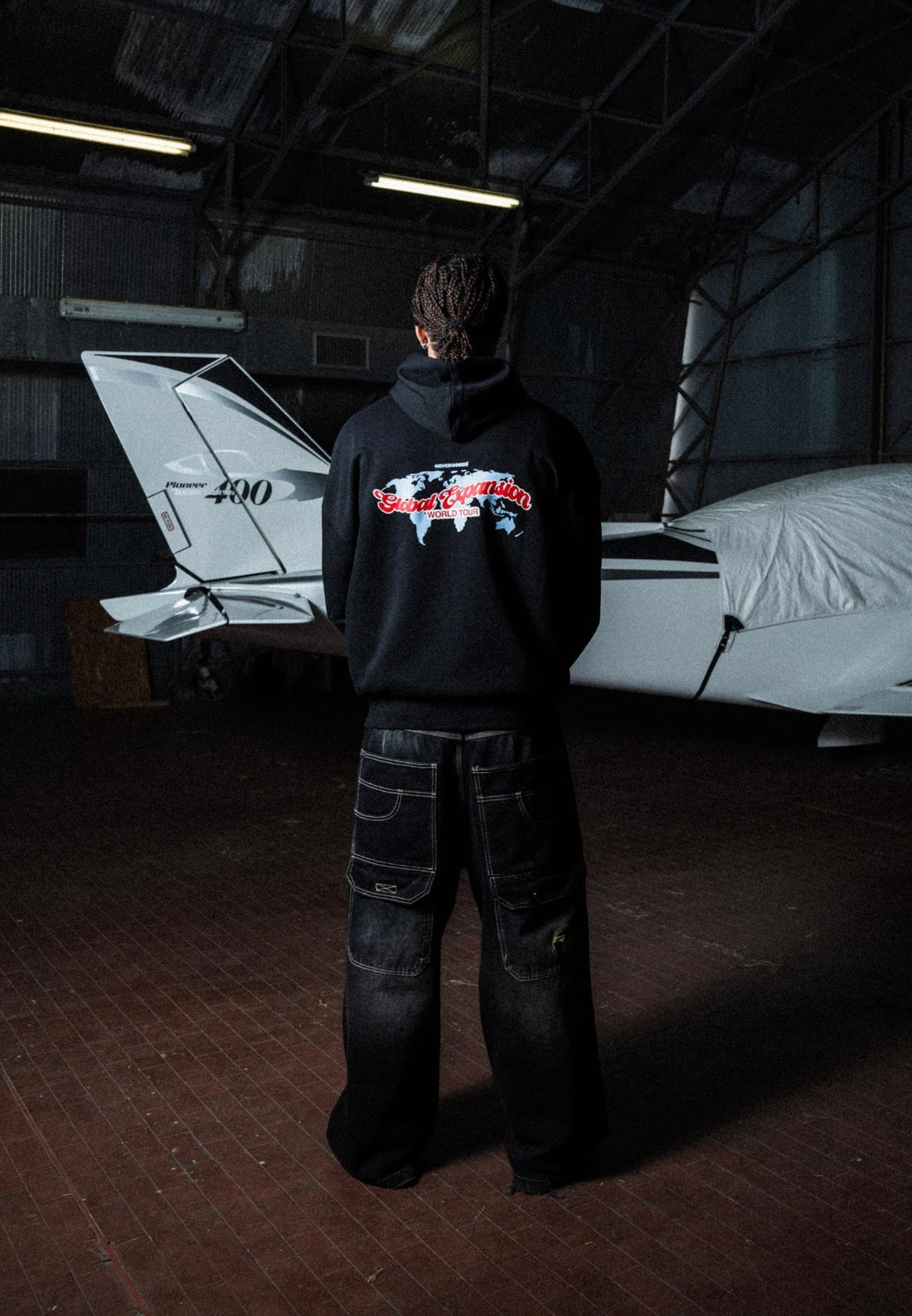 HOODIE ZIP GLOBAL BLACK