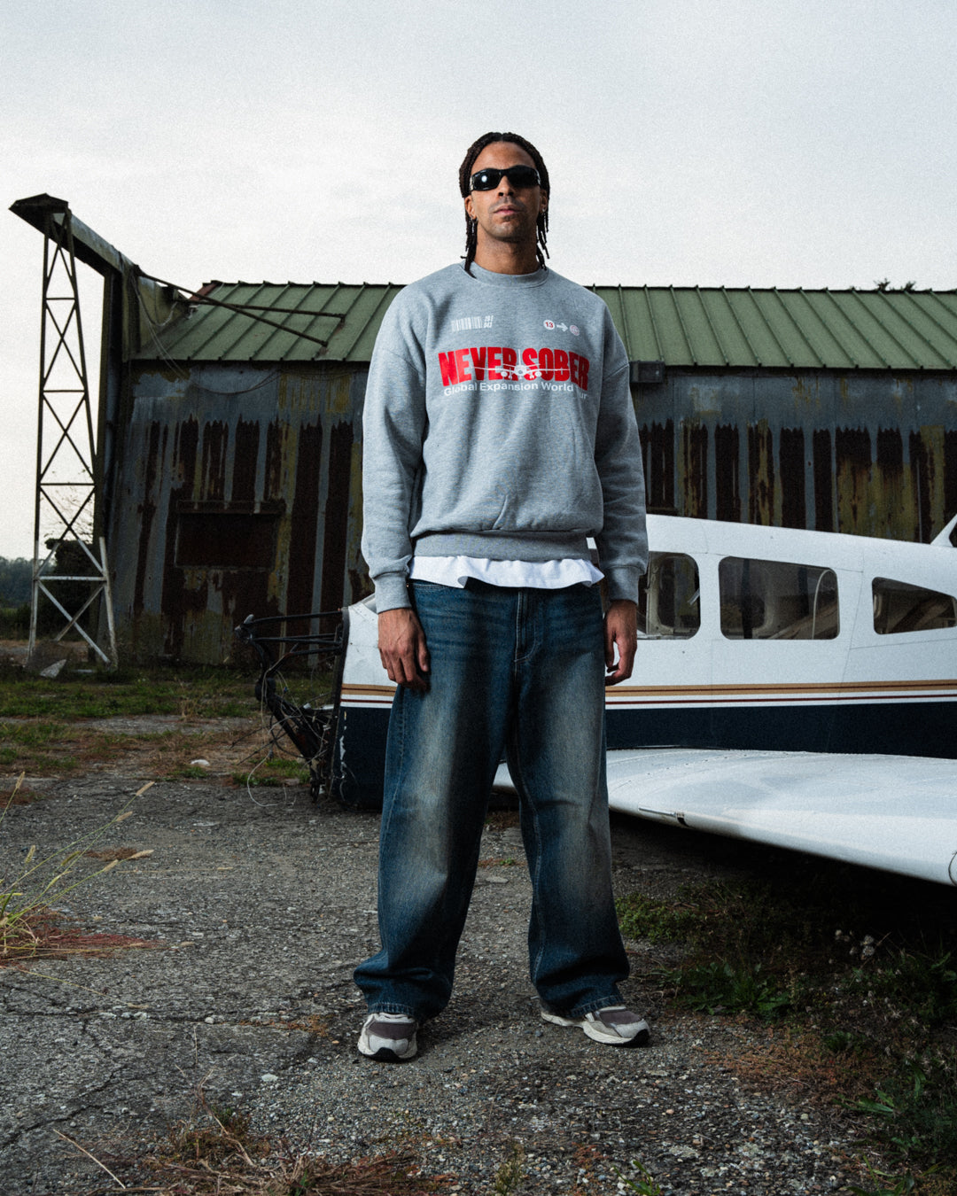 CREWNECK AIRPLANE GREY