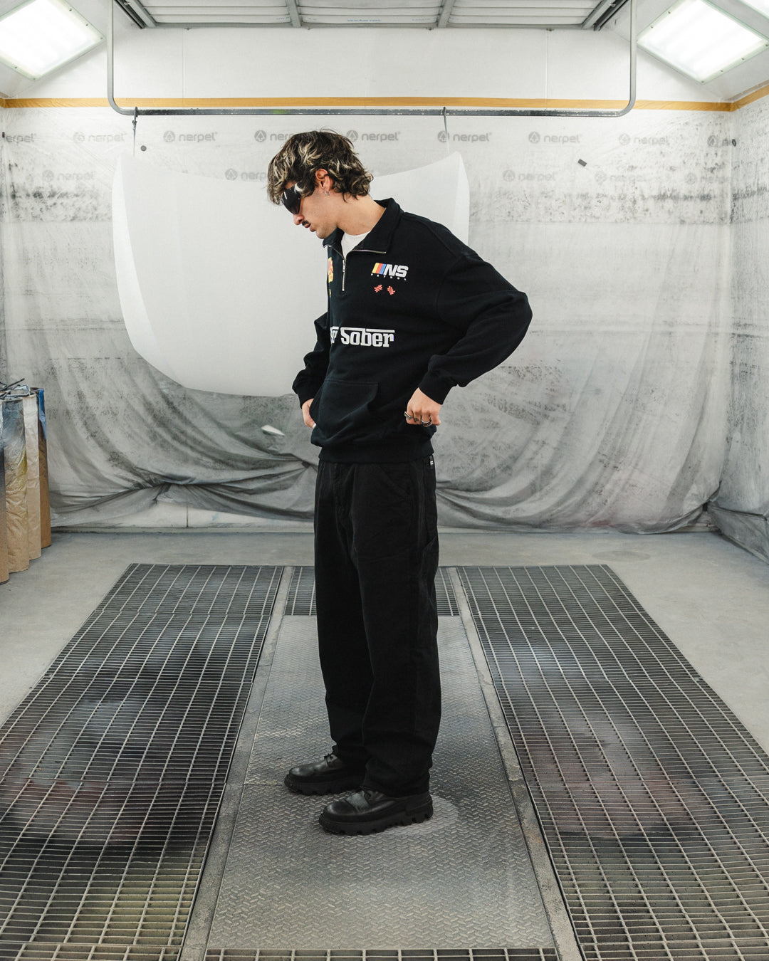 BLACK PETROL PANTS