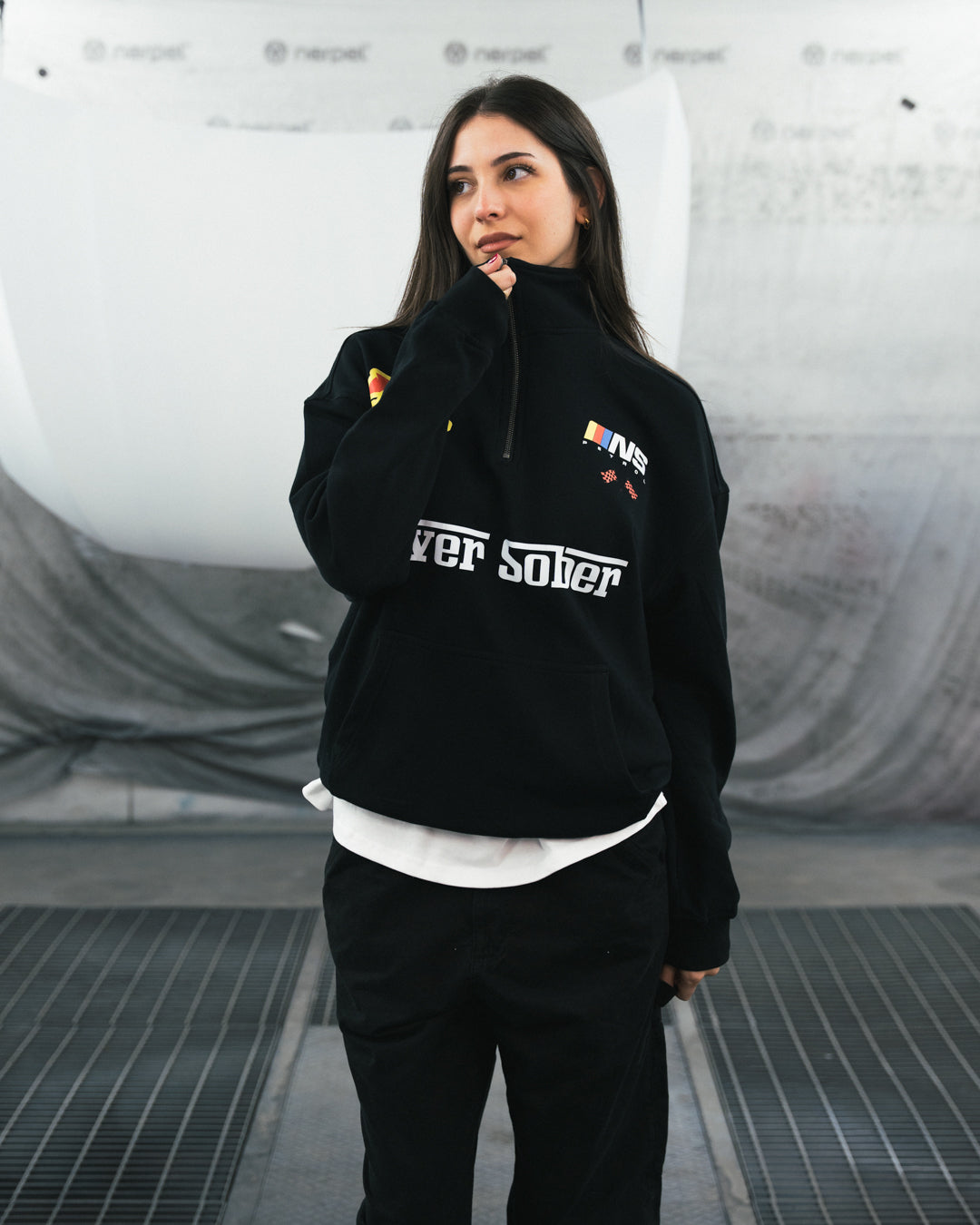 HALF ZIP PETROL