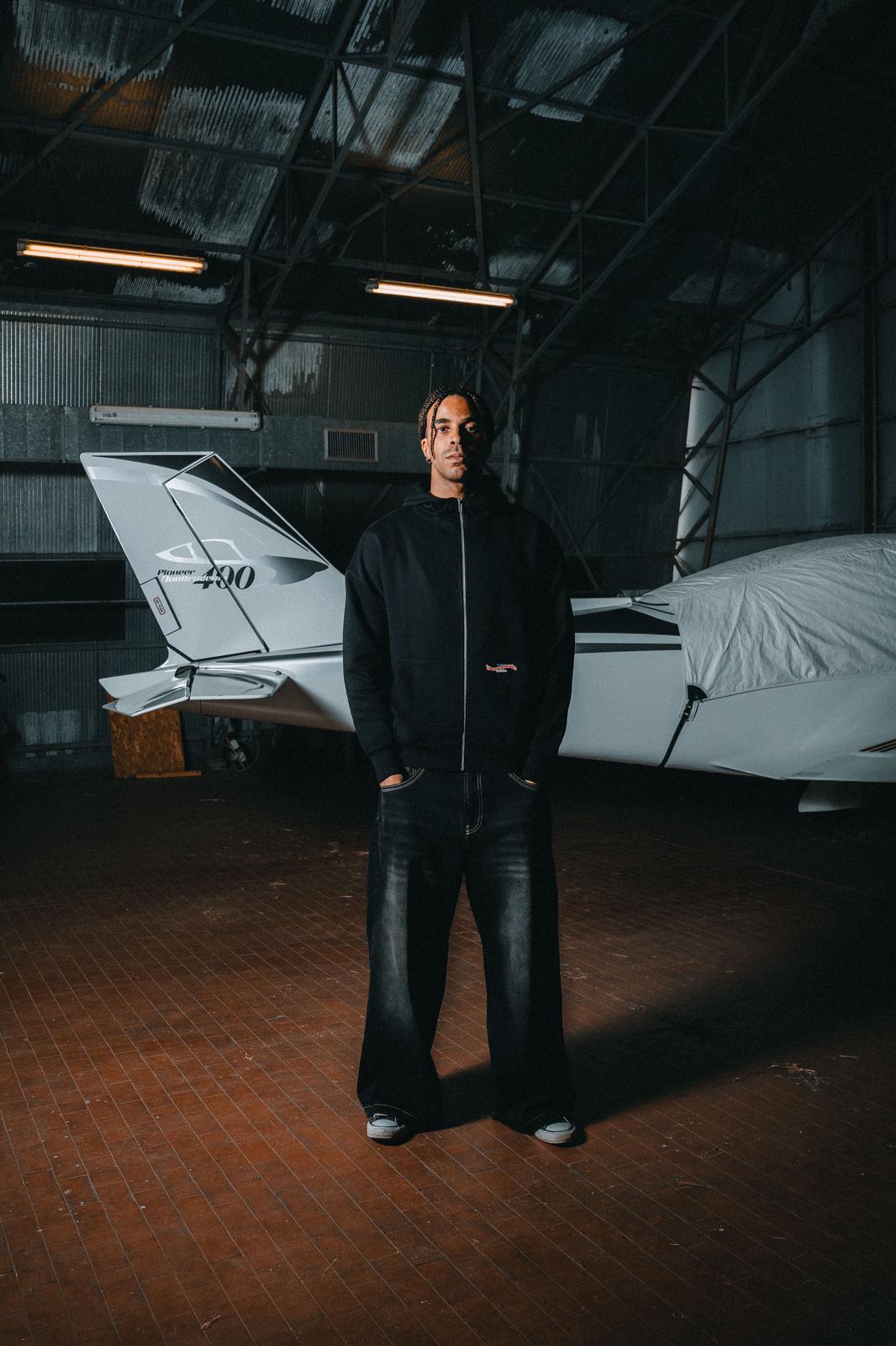 HOODIE ZIP GLOBAL BLACK