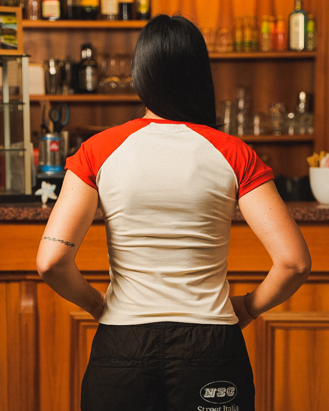 RED CROP TOP ALL'ITALIANA
