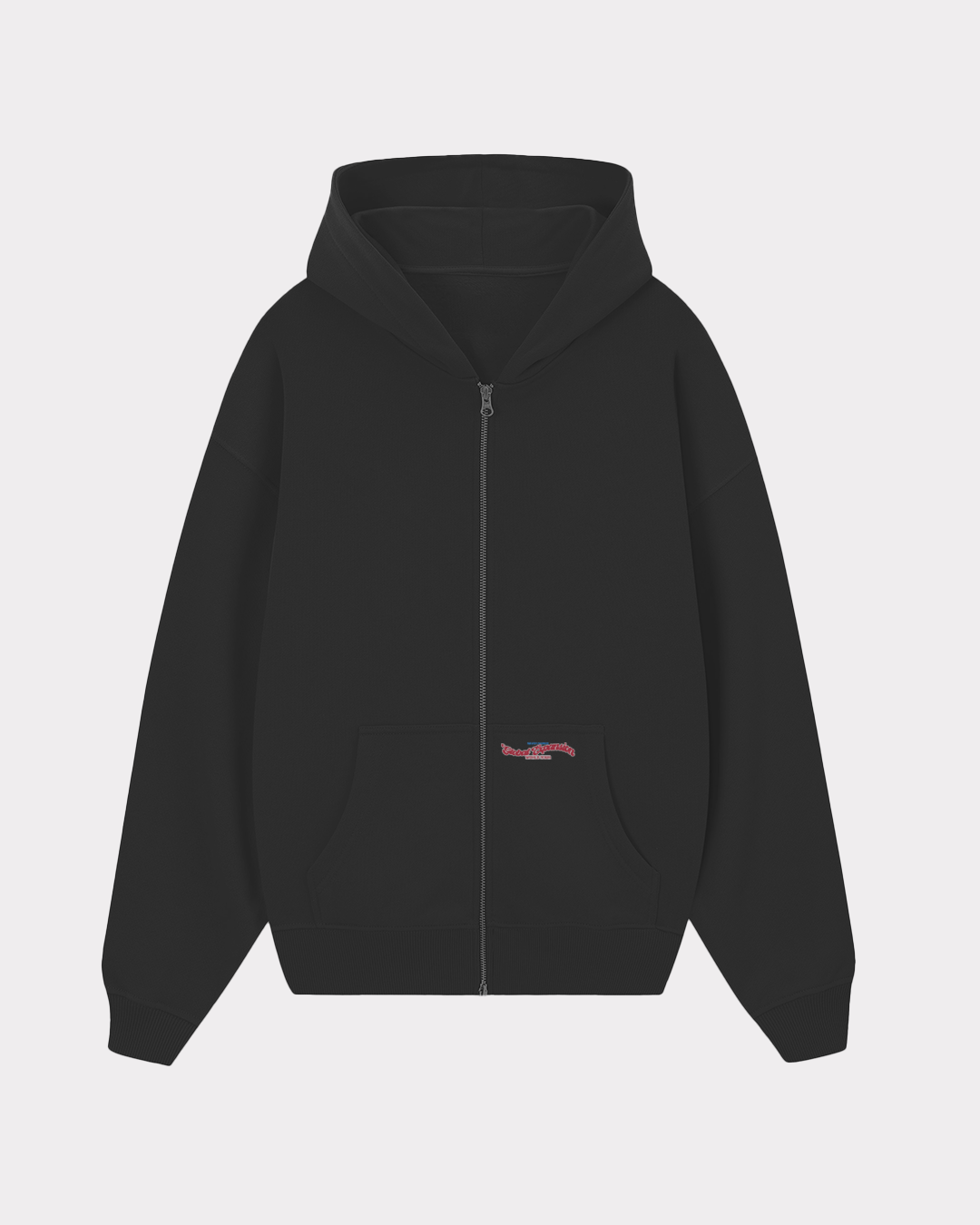 HOODIE ZIP GLOBAL BLACK
