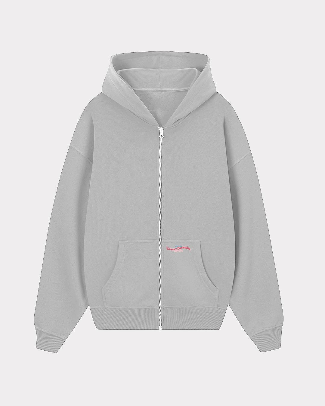 HOODIE ZIP GLOBAL GREY