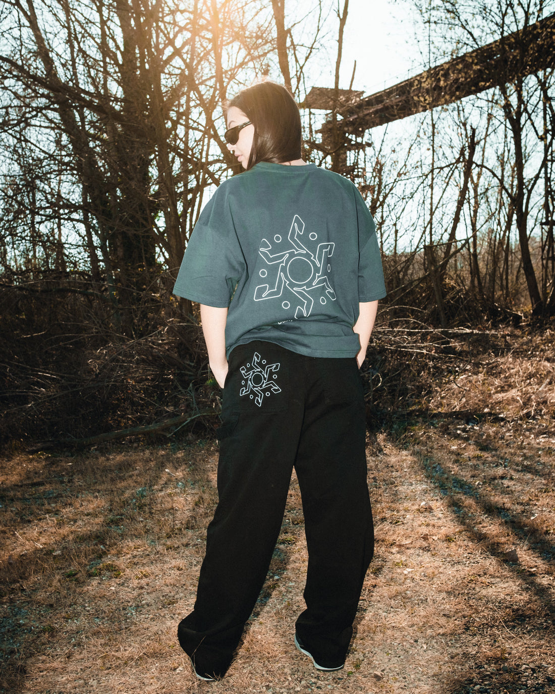 BLACK DOUBLE KNEE CARPENTER PANTS
